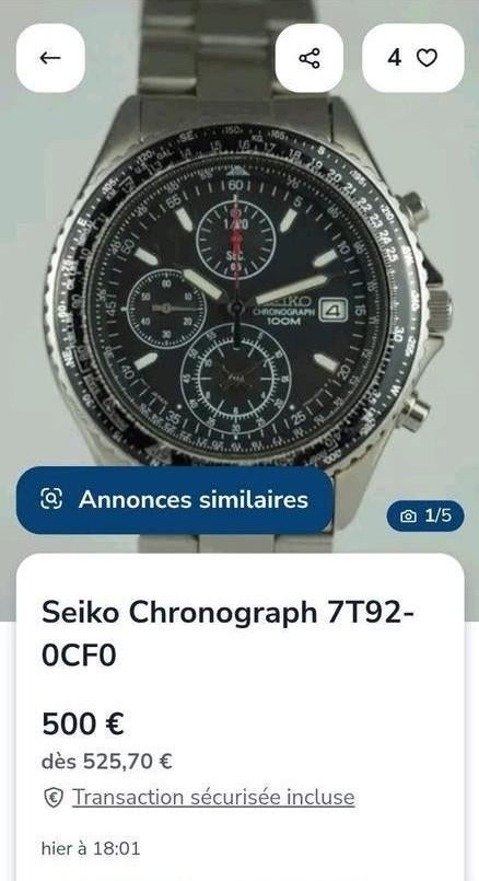 Seiko " flightmaster", Montre-bracelet, Seiko, Enlèvement ou Envoi, Acier