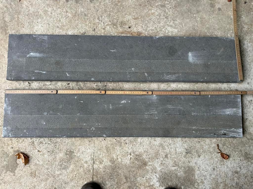 Pierres bleue martelée 100x20x3, Jardin & Terrasse, Utilisé, Autres types, Moins de 5 m², Enlèvement