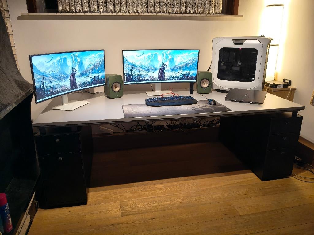 Bureau Bulo série M 233x100 2 blocs tiroirs livraison possib, Maison & Meubles, Bureaux, Utilisé, Enlèvement