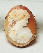 CAMEO vintage juweel broche, Handtassen en Accessoires, Antieke sieraden, Ophalen of Verzenden, Goud, Broche
