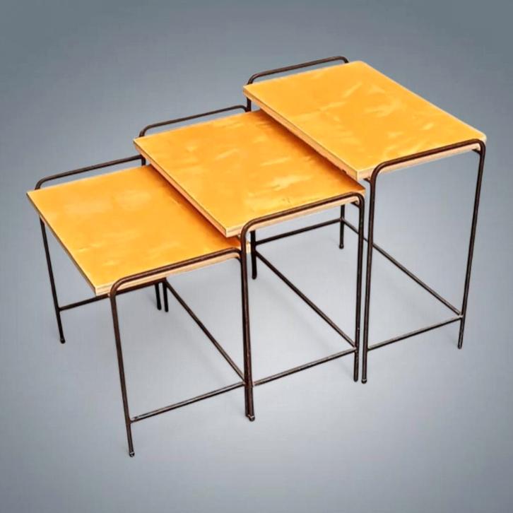 Vintage uitschuifbare tafels aan het einde van de bank, bijz, Antiek en Kunst, Antiek | Meubels | Tafels, Ophalen