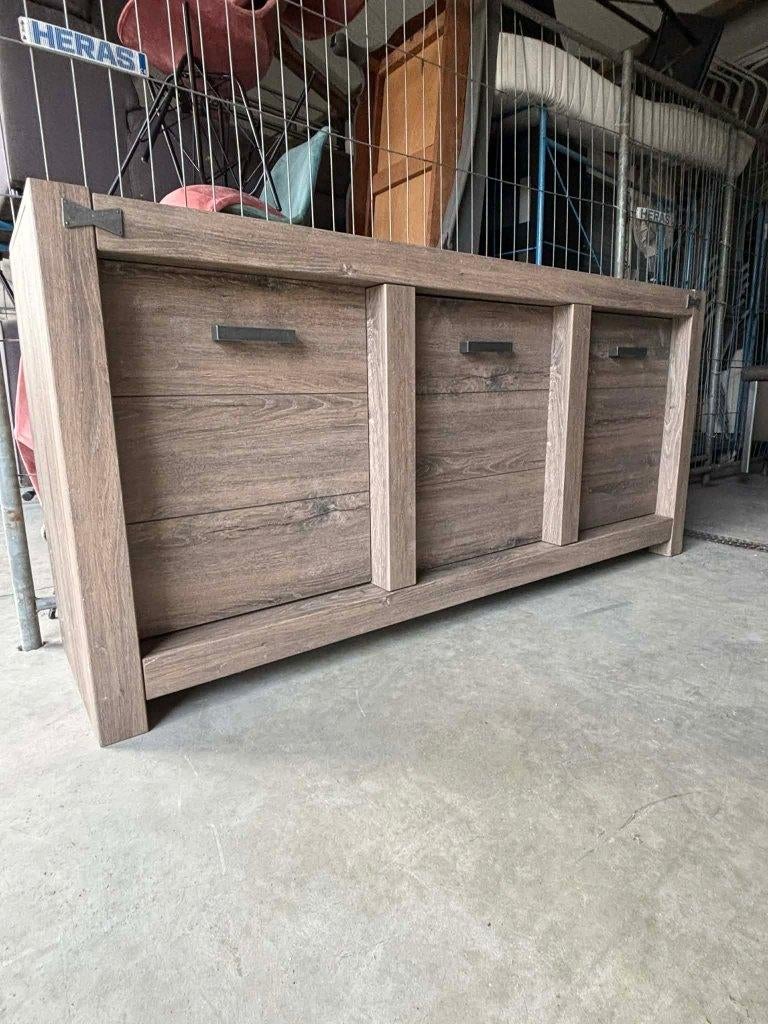 houten meubels barkast en dresoir, Maison & Meubles, Armoires | Armoires murales, Enlèvement, Utilisé