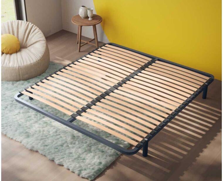 Cadre de lit / sommier métallique 20 lattes - 140x200 cm, Maison & Meubles, Enlèvement, Sommier, 200 cm, Deux personnes
