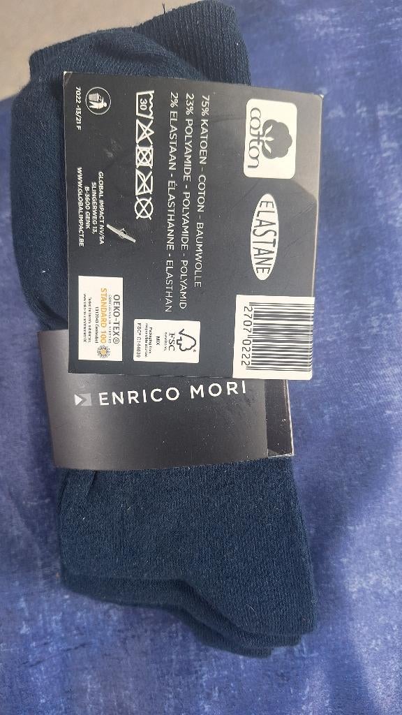 Sokken heren Enrico Mori, nieuw, blauw, 6 paar, 39-42, Kleding | Heren, Sokken en Kousen, Blauw, Enrico Mori, Nieuw, Ophalen of Verzenden