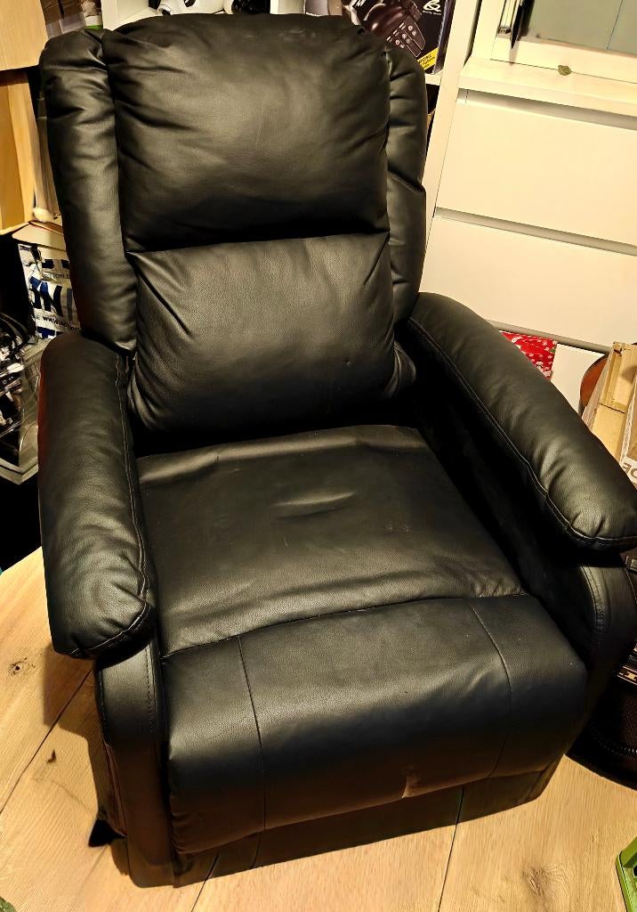 Fauteuil noir, Maison & Meubles, Fauteuils, Enlèvement, Utilisé, Cuir