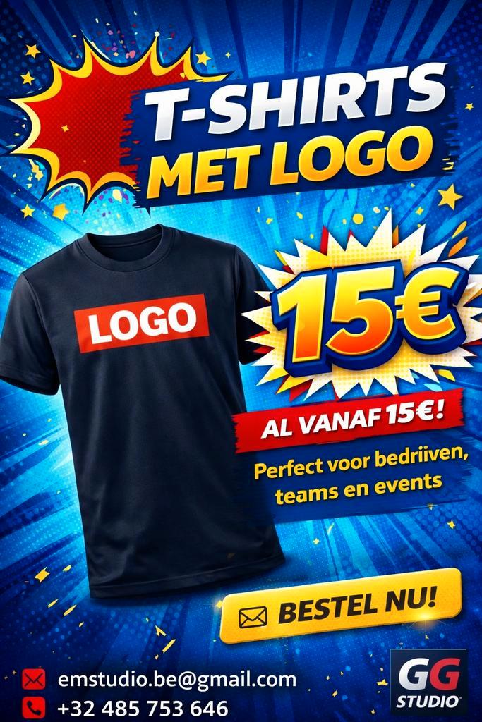 T-shirts met jouw logo al vanaf 15€!, Vêtements | Hommes, T-shirts, Enlèvement ou Envoi