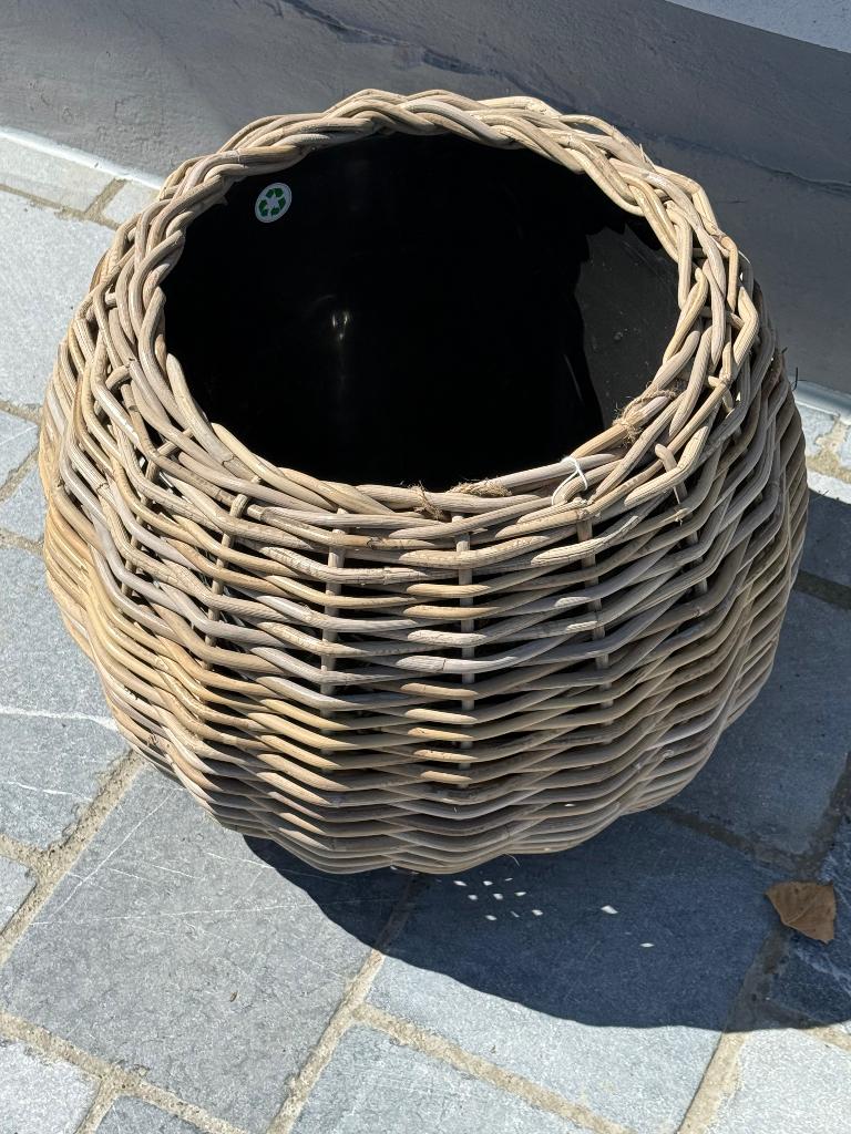 Super mooie bloemenmanden met kunststof kuip, Ophalen, Nieuw, Rond, Kunststof