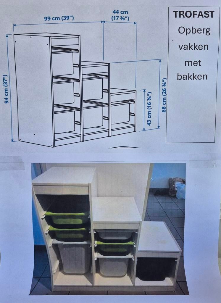 IKEA TROFAST Opbergkast met bakken, Huis en Inrichting, Kasten | Schoenenkasten, Ophalen