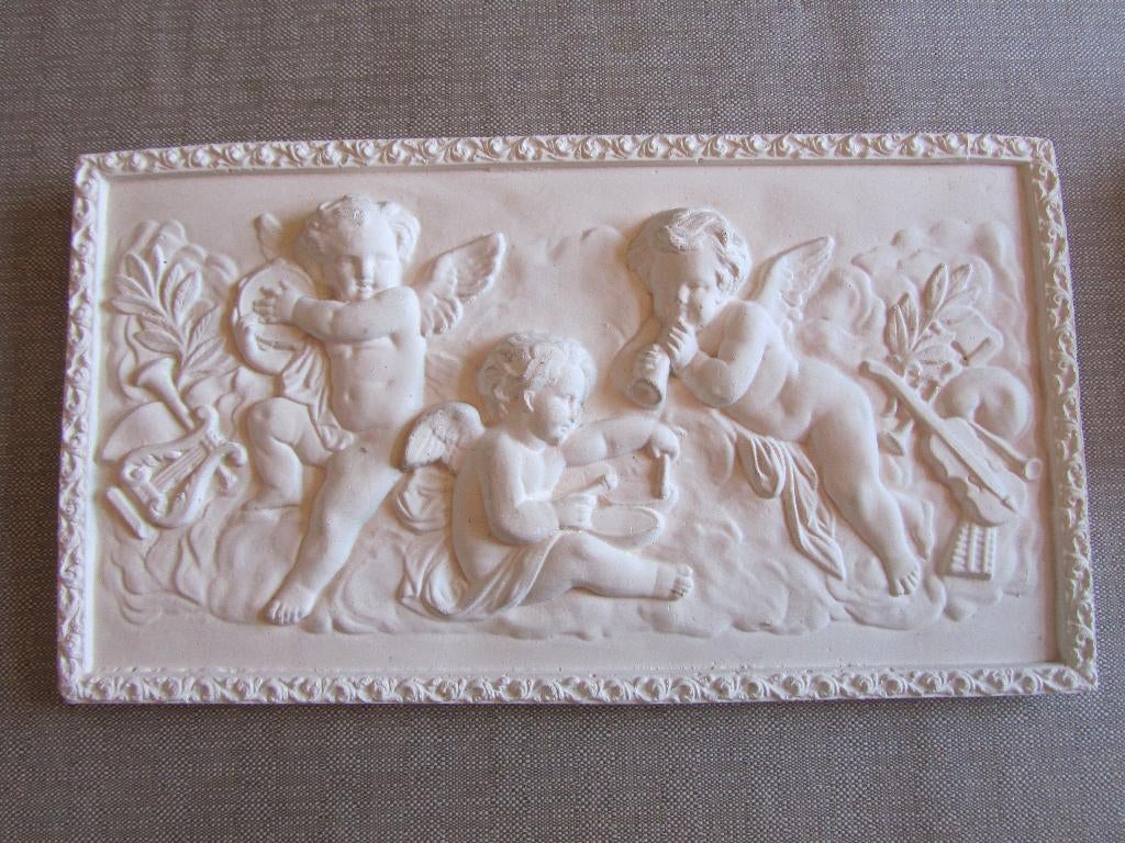 Bas-relief en plâtre: ravissants Putti musiciens!, Antiquités & Art, Antiquités | Bronze & Cuivre, Enlèvement