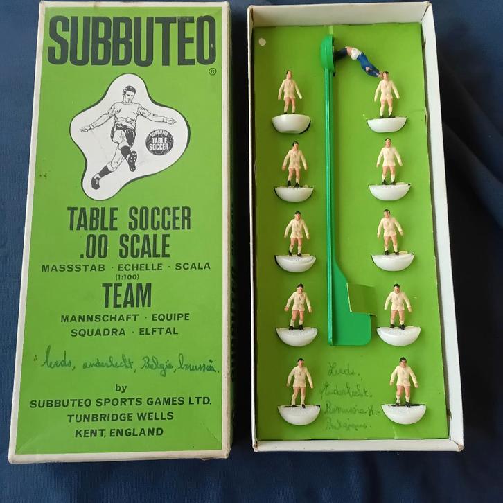 Subbuteo vintageteam - Real Madrid, Leeds United, Verzamelen, Speelgoed, Gebruikt, Ophalen of Verzenden
