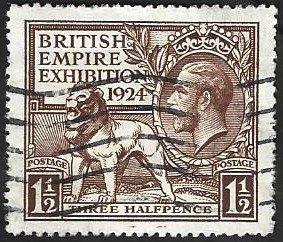 1 Postzegel Groot-Brittannië 1924 Wembley tentoonstelling, Enlèvement ou Envoi, Affranchi