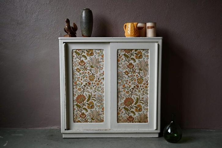 Vintage bohemien dressoir, Huis en Inrichting, Kasten | Ladekasten, Gebruikt, 100 tot 150 cm, 100 tot 150 cm, 25 tot 50 cm, Overige houtsoorten