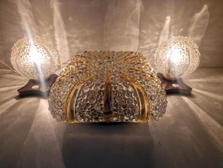 Prachtige set verlichting , plafondlamp en 2 nachtlampjes, Antiek en Kunst, Antiek | Verlichting, Ophalen of Verzenden