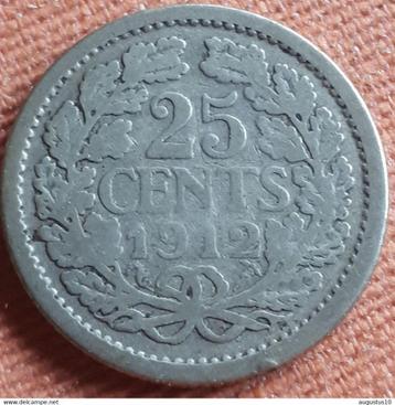 NEDERLAND : SCHAARSE 25 CENT 1912 KM 146