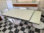 keukentafel en 4 stoelen, Huis en Inrichting, Ophalen, Wit, Zo goed als nieuw, Vier