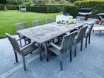 8 chaises de jardin en teck, Ophalen, Gebruikt
