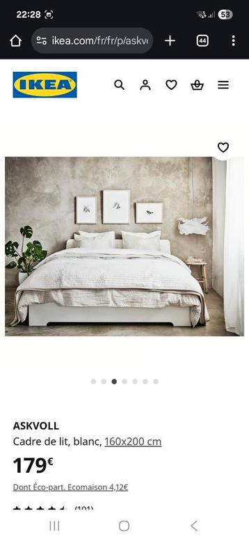 Askvoll IKEA 160x200cm wit bed beschikbaar voor biedingen