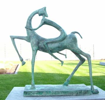 Bronzen zeer mooi werk man op paard aan spotprijs nu KOOPJE! beschikbaar voor biedingen
