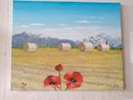 peinture de paysage de montagne/coquelicot, Enlèvement ou Envoi