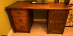Te koop antiek bureau met rood lederen bovenblad, Huis en Inrichting, Bureaus, Ophalen, Gebruikt, Bureau
