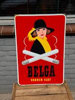 BELGA emaille reclamebord 1953, Ophalen of Verzenden, Gebruikt, Reclamebord