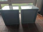 2 nachtkastjes bekleed met stof, Ophalen, Gebruikt, 55 tot 70 cm, 45 tot 65 cm