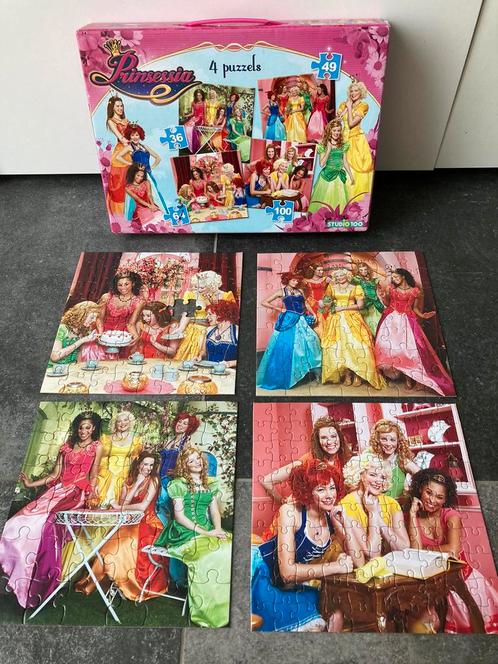 Puzzel Prinsessia - 4 puzzel in 1 koffertje 5+, Kinderen en Baby's, Speelgoed | Kinderpuzzels, Zo goed als nieuw, Ophalen of Verzenden