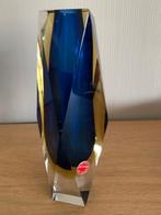 Vaas Murano glas blauw/goud, Antiek en Kunst, Ophalen