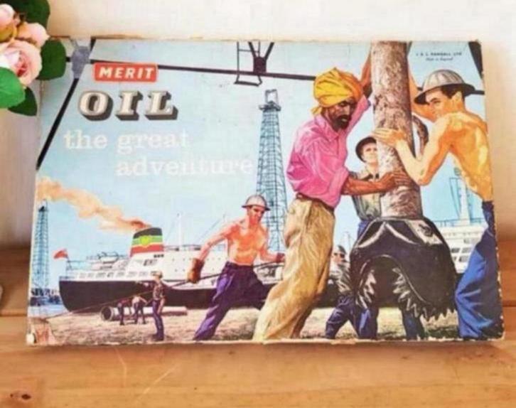 Oil The Great Adventure Bordspel - vintage 1960 by Merit, Hobby en Vrije tijd, Gezelschapsspellen | Bordspellen, Zo goed als nieuw