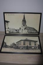 2x kader met zeer oude foto's Bornem , Kerk , Gemeentehuis, Verzamelen, Foto's en Prenten, 1940 tot 1960, Gebruikt, Ophalen of Verzenden