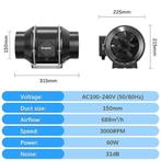 Ventilateur hydroponique Brogachy 150 mm LIVRAISON GRATUITE, Envoi, Neuf, Autre