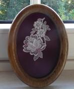 Kader met Brugse kant, Hobby en Vrije tijd, Kantklossen, Ophalen of Verzenden, Zo goed als nieuw