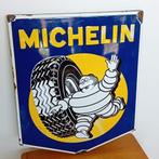 Emaille reclamebord Michelin met zon, klein formaat, Verzamelen, Ophalen of Verzenden, Zo goed als nieuw, Reclamebord
