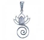 Lotus spiraal hanger van zilver met maansteen, Enlèvement ou Envoi, Neuf, Argent, Argent