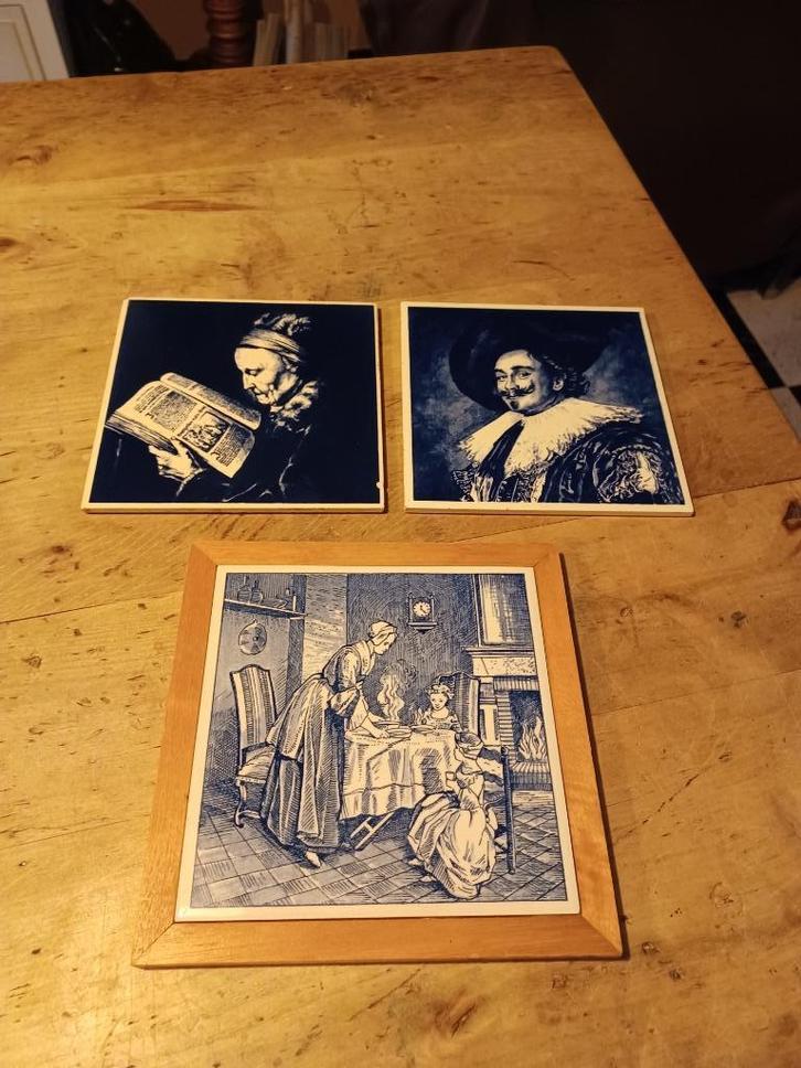 Tegeltjes en onderzetter in Delfts blauw vanaf 3 euro, Antiek en Kunst, Antiek | Keramiek en Aardewerk, Ophalen of Verzenden