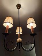 Oude (antieke(?)) luster met 3 lampen, Huis en Inrichting, Ophalen, Gebruikt, Glas, Van vroeger (nostalgie  ;) )