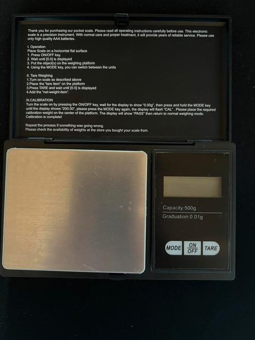 Precision scale from 0.01g-500g- digital scale, Elektronische apparatuur, Weegschalen, Zo goed als nieuw, Ophalen