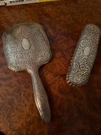 Antieke Spiechel met borstel verzilverd, Antiek en Kunst, Ophalen, Zilver