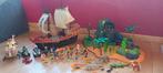 Playmobil piratenschip en eiland + overig, Los Playmobil, Gebruikt, Ophalen