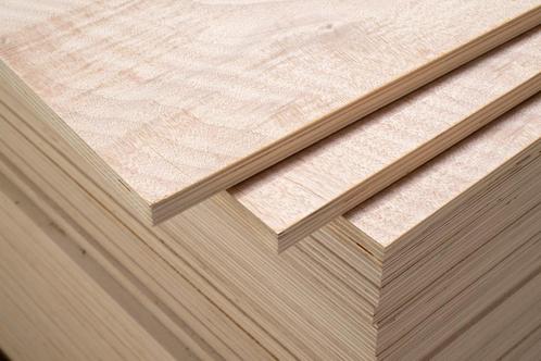 Multiplex Populier/Okoumé interieur 244x122x18 B/BB, Doe-het-zelf en Bouw, Hout en Planken, Nieuw, Plank, Overige houtsoorten