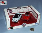Bburago Giftset : Set 2 x Fiat 500 (Blauw & Rood) 50 jaar, Nieuw, Overige merken, Auto, Verzenden