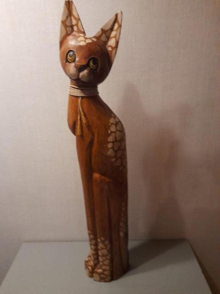 Houten kat., Huis en Inrichting, Woonaccessoires | Overige, Gebruikt, Ophalen