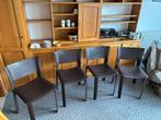 4 FASEM DESIGN LEDEREN STOELEN, Ophalen, Bruin, Leer, Zo goed als nieuw