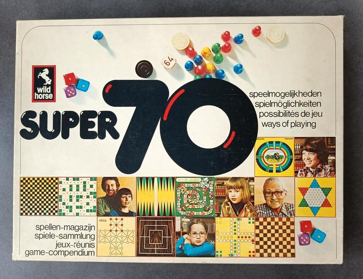 Super 70 spellen-magazijn, Hobby en Vrije tijd, Gezelschapsspellen | Bordspellen, Zo goed als nieuw, Ophalen
