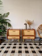 Vintage sixties kastjes | nachtkastjes, Huis en Inrichting, Slaapkamer | Nachtkastjes, Ophalen, Gebruikt, 55 tot 70 cm, 45 tot 65 cm