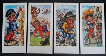 4 vintage prenten van Michel Thomas (uit 1972) beschikbaar voor biedingen