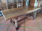 Massief eiken tafel 2 m x 85 cm en 6 stoelen, Ophalen, Gebruikt
