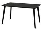 Keukentafel, zwart/essenfiner, 140x78cm, model LISABO, IKEA, Ophalen, 100 tot 150 cm, 50 tot 100 cm, Zo goed als nieuw