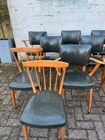 9 Vintage stoelen Stevens, Huis en Inrichting, Stoelen, Ophalen, Gebruikt, Bruin