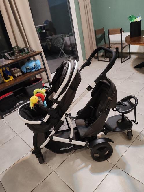 Duo buggy hauck met maxi cosi - AUTOSTOEL, Kinderen en Baby's, Kinderwagens en Combinaties, Zo goed als nieuw, Combiwagen, Overige merken